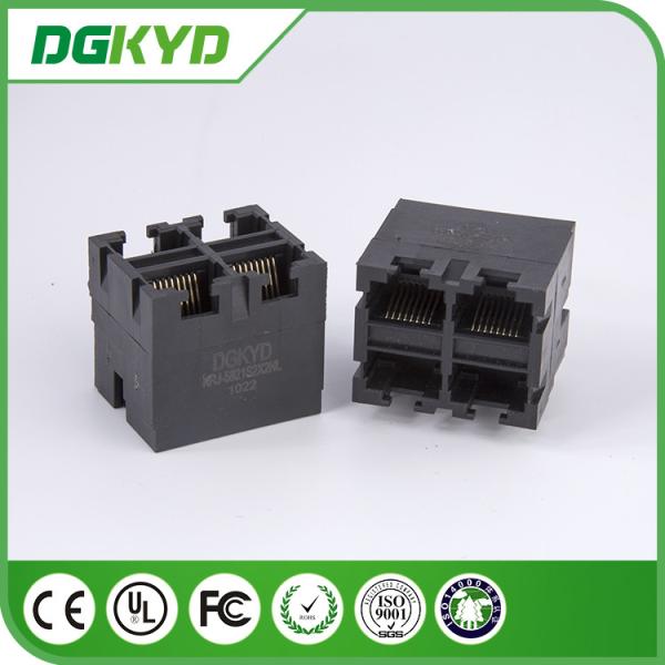 トランシーバーの塗布のための 2 x 2 多港イーサネットによって積み重ねられる RJ45 モジュラー ジャック