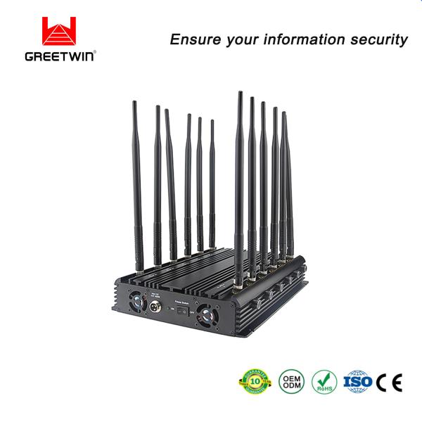 12 Antennas Siganl Jammer Block 2G 3G 4G 5G WIFI 2.4G WIFI 5.8G LOJACK 868 433 315 Car Jammer
