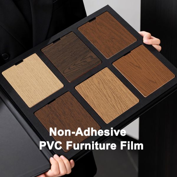 No Adhesive PVC Decorative Film Scratch Resistant Waterproof PVC Furniture Foil OEM