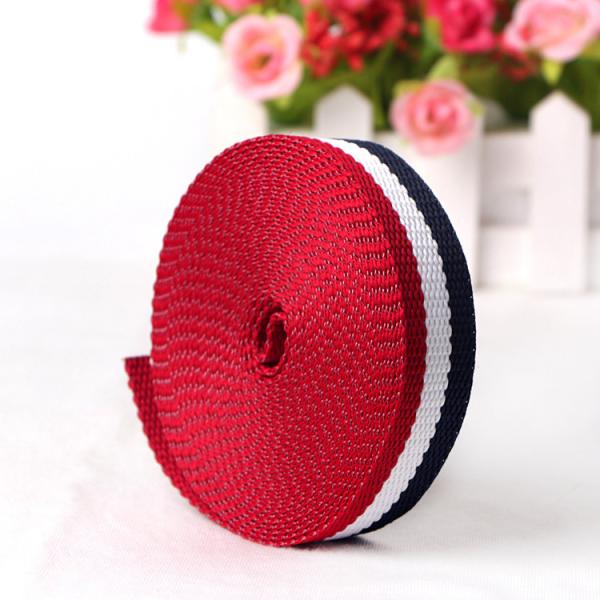 Double Face Style Tricolor Weaving Ribbon for Recycled Tricolor Holiday Nylon