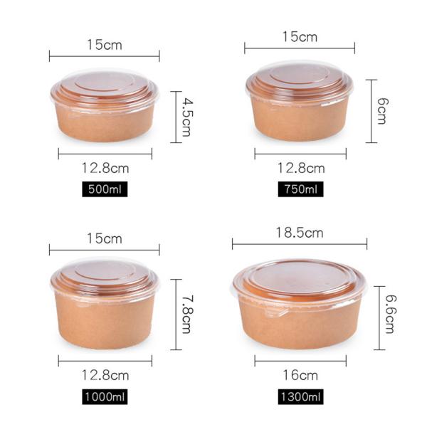 Контейнеры фруктового салата коробки еды Kraft бумажные на вынос упаковывая с пластиковой крышкой