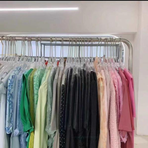 Cotton Polyester Nylon Women Used Fashion Clothing Solid Striped Polka Dot