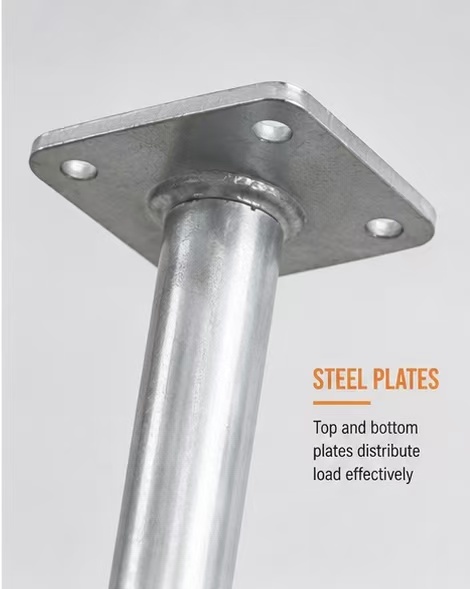 Galvanized Adjustable Telescopic Steel Prop with Threaded Adjustment System and 20KN-30KN Load Rating for Concrete Formwork