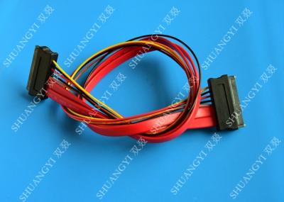 Red SATA Data Cable Slimline SATA To SATA Female / Male Adapter With Power