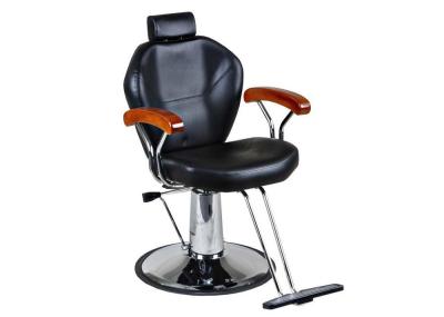WT-3202 Professional Hair Styling Chair Black PU Chrome  Armrest with Wood