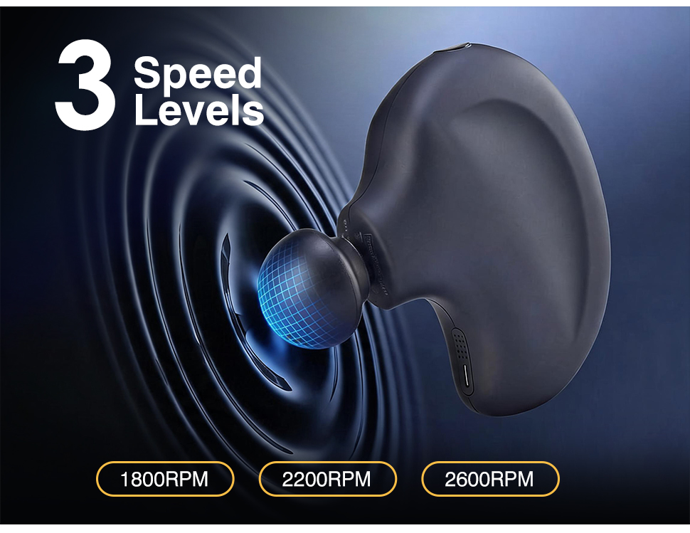 RTS High Quality Professional Grade Powerful Percussive Deep Tissue Neck Back Muscle Massager Gun