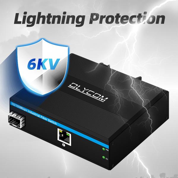 Mini 2 Port 10/100mpbs Industrial Fiber Media Converter With 1RJ45+1SFP LC Ethernet Switch For Outdoor Use