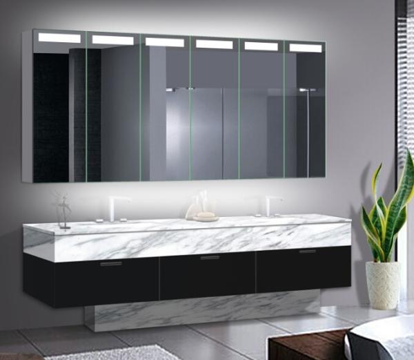 Big Size LED Mirror Cabinet With Aluminum Body / Stainless Steel Optional