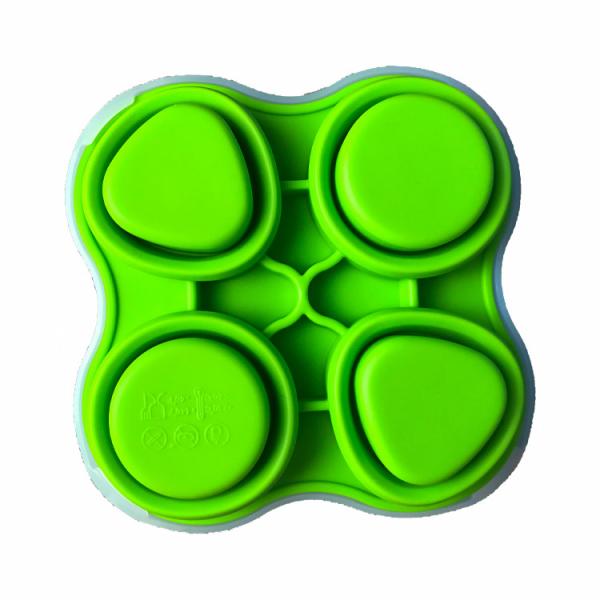 4 Cavities Silicone Kitchen Tool Baby Food Freezer Storage Trays With Lid
