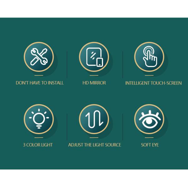 Trifold vanity Lighted Magnifying Makeup Mirror Cosmetic ABS Plastic