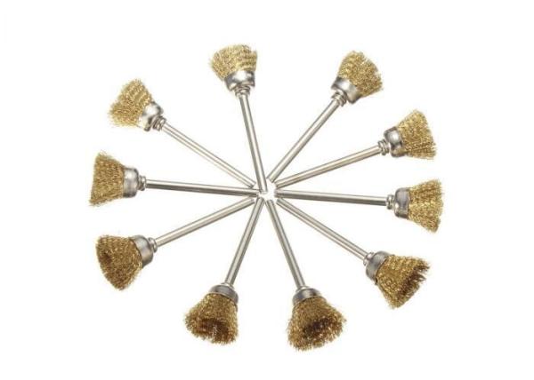 3mm Shank Size Crimped Wire Cup Brush Miniature Power Brushes 16 MM OD