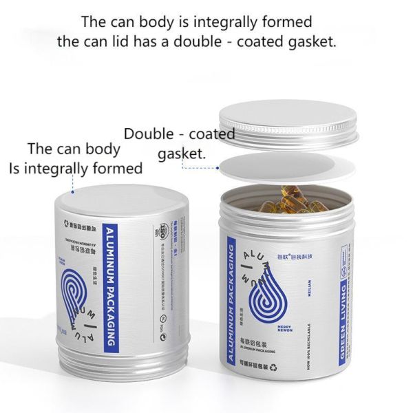 Round Silver Aluminum Jar Can Containers With Screw Lid For Food Oil Pills Candle