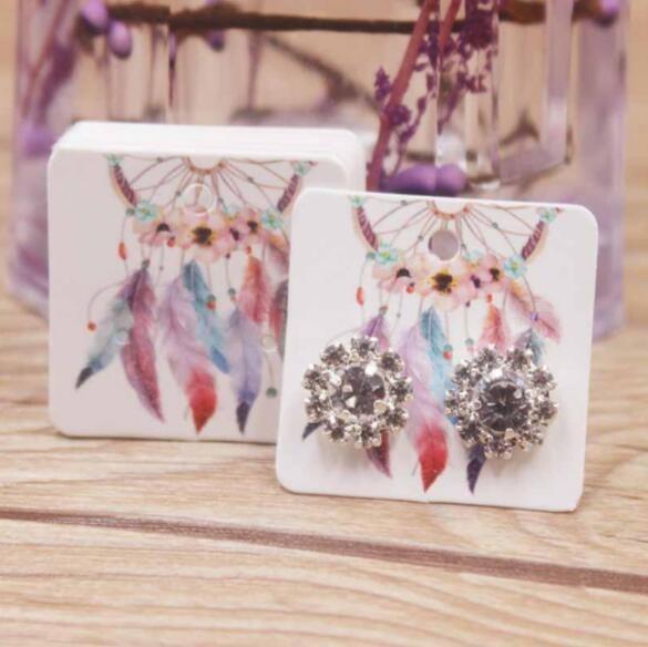 4 CMYK Color Necklace Card Packaging Glossy Lamination Earring Packaging Card