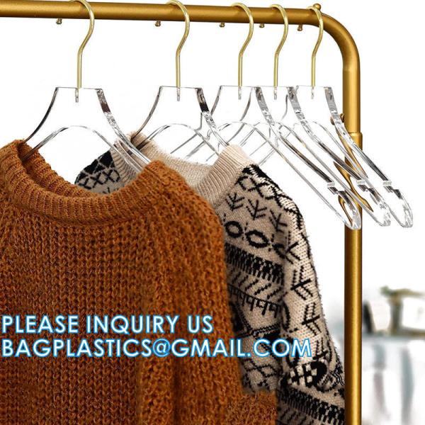 Boutique Plastic Hanger OEM Brand Fashion Adult Coat Garment Display Plastic Gold Hangers