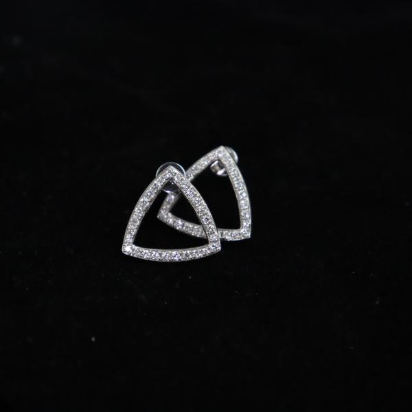 Customized 18K Gold Triangle Diamond Earrings Fine Jewelry IGI GIA Lab Grown Diamonds Perfect Anniversary Wedding Banquet Gift