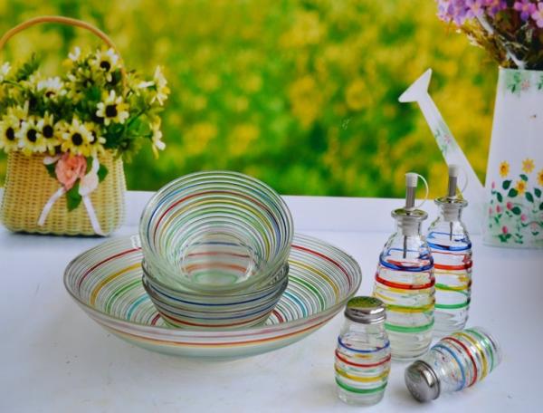 glass salad bowl set