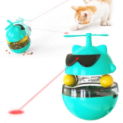 Turntable Cat Treat Feeder Toy Multifunction Automatic Laser Light For Cats