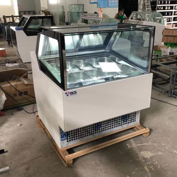 10Pans Commercial Gelato Display Freezer Hard Icecream Refrigerator