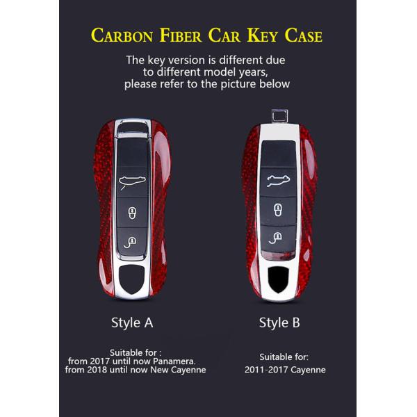 Wear Resistant Smooth Carbon Fiber Porsche Car Key Cover