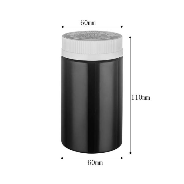 Promotion Plastic Capsule Medical Bottle 8oz Black Empty Plastic Pill Bottle Container with Tamper Proof Cap Sample Provide