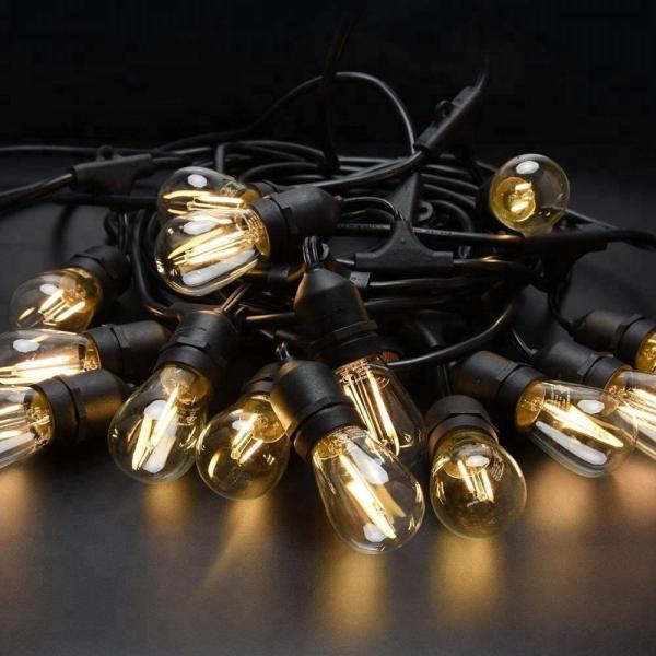 Festival Plastic Edison Bulb String Lights Fairy Edison Bulb Patio Lights