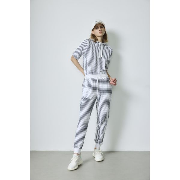 Organic Elastane Sweatshirt Sportswear Striped Short Sleeve Hoodie And