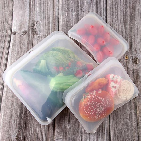 Reusable Kitchen Silicone Storage Bag , Dishwasher And Microwave Safe