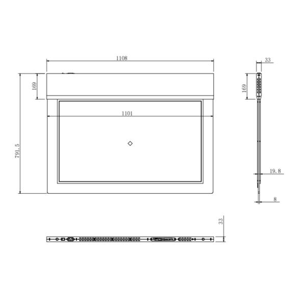 Стеклянный каркас 43 дюймовый пейзаж висящий цифровой вывески легкий