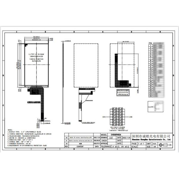 interfaz completo de la resolución el 16.7M Color With Mipi de la exhibición 1080x1920 de 1080p HD Tft
