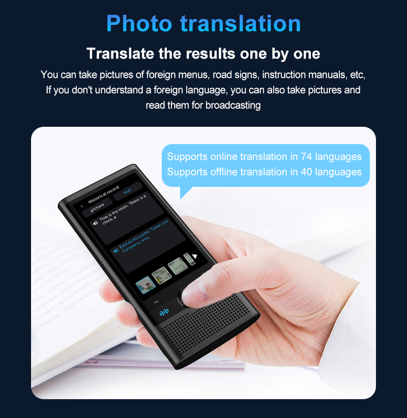 Smart AI Translator Device Portable Translation Machine Support Voice Text Scan Translation