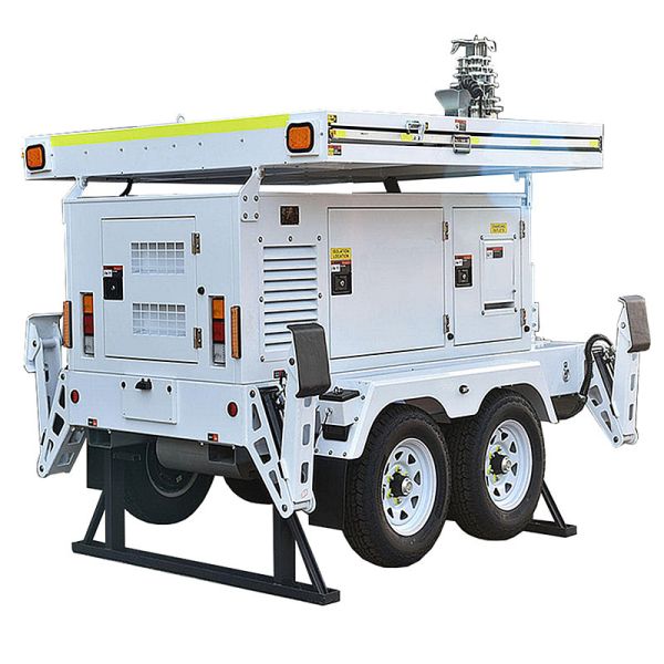 Portable Solar Light Tower Construction Light Tower Running Time 19.2 Hours  LED Mobile Light Tower