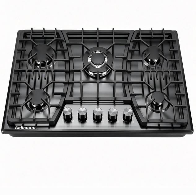 Built in 60cm 5 burner Gas Stove Tempered Glass Gas Stove ODM/OEM Manufacturer