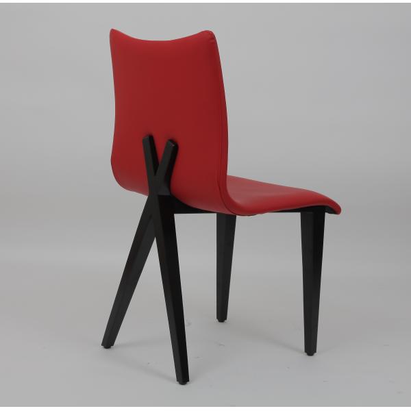 Lxury Upholstery Nordic Restaurant Leather Dining Chair Metal Red