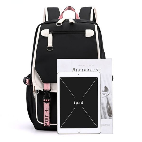 Colefa Korean Version Minimalist Multi-layer 13 Inch Computer Backpack Headphone Jack for Middle High School Students Backpack