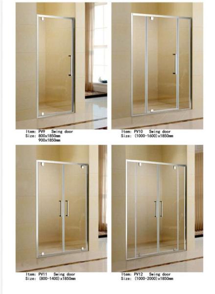 Double Swing / Folding Shower Door Enclosures Polished Aluminum Rectangle Frame