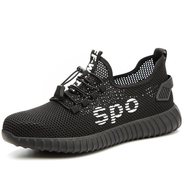 Shengjie Men'S Breathable Flyknit Large Mesh Rubber Sole Fashion Safety Shoes