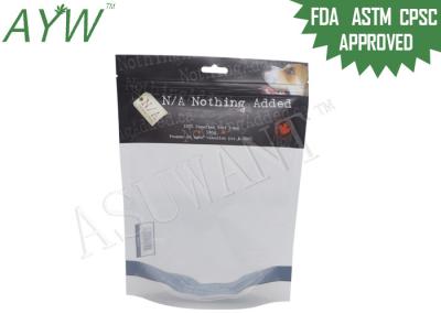 150g levantam-se o plástico do saco dos alimentos para animais de estimação laminado com o zíper inferior do projeto/parte superior
