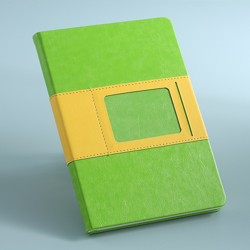 Promotional A5 Business Custom Leather Notebook Sewn Binding Hardcover Journal With Pocket