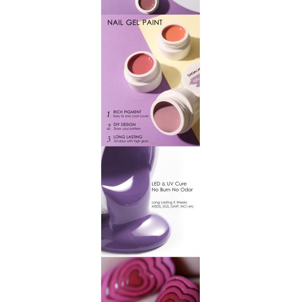 Boîte de vente au détail Jar Art 1 Ensemble de peinture UV métallique Peinture à l'encre douce sur coup Peinture solide Gel d'ongle CPSR Certifié RTS MOQ 24PCS