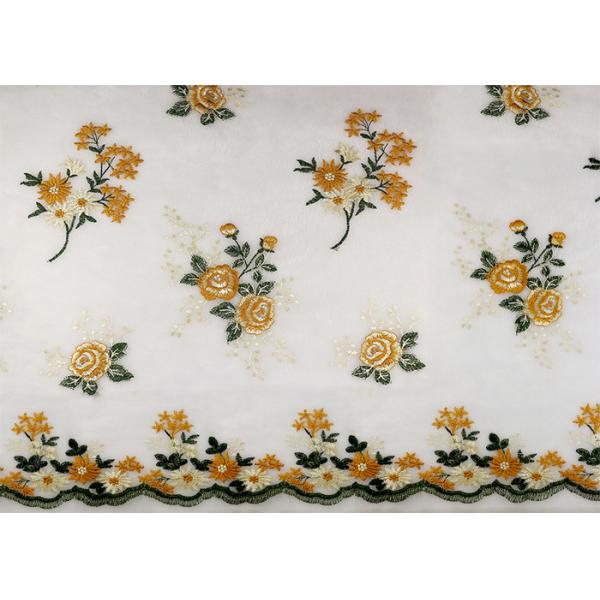 Мулти покрашенные флористические Скаллопс шнуруют ткань для платьев вечера/вышит