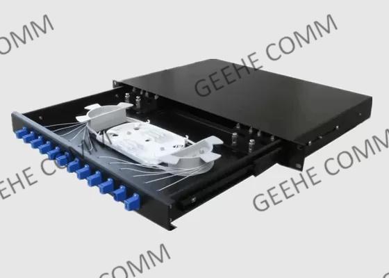 FTTH 1U 19 Inch 24 Port Fiber Patch Panel With Adapter