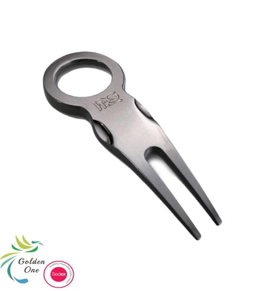 Golf Accessories Factory Wholesale Blank Metal Custom Shape Golf Fork Divot Repair Tool Divot Tools With Ball Marker