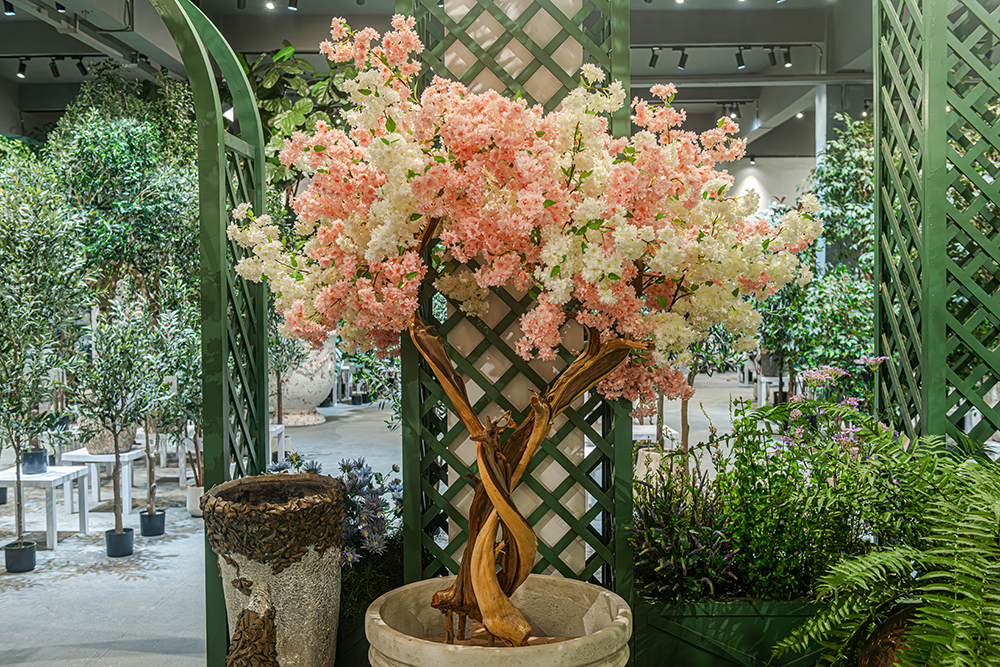 Artificial Cherry Blossom Tree Real Wood Trunk Silk Sakura Flower Tree for Wedding Decoration Indoor Outdoor