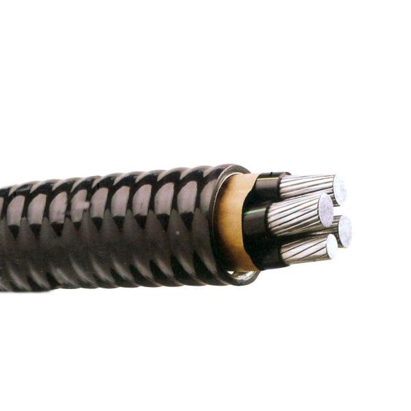 6 AWG Alloy Interlock Aluminum Conductor Cable , Armored Jacket PVC Sheathed Cable