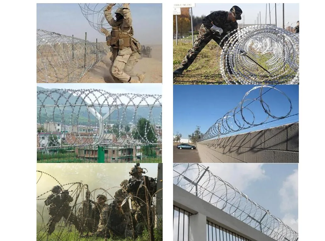 Galvanized Razor Barbed Concertina Wire for Border Wall/Airport Concertina Razor Barbed Wire