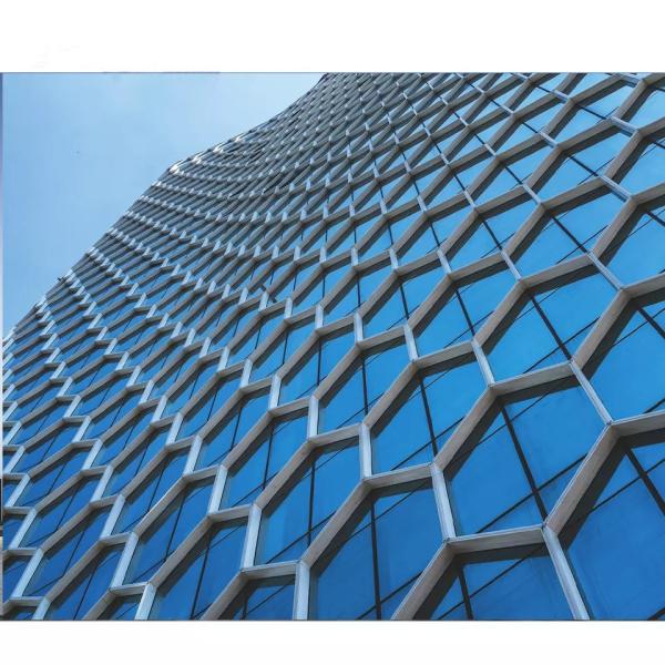 Construction Waterproof Exterior Wall , Aluminum Double Glass Curtain Wall