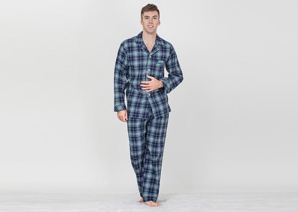 Comfortable Soft Mens Luxury Sleepwear Cotton Reverse Collar Long Sleeve Shirt