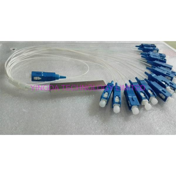  0.9mm Steel Tube Fiber Optic PLC Splitter 1X16 G657A1 1.5m 0.9mm With SC UPC Connector