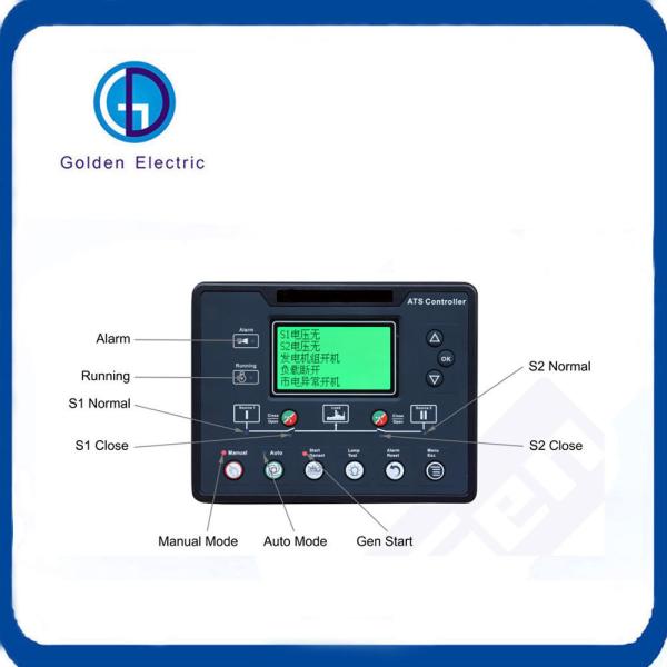 ATS700 Painel de controlo do gerador de ecrã LCD de 24 V com método de arrefecimento por ar