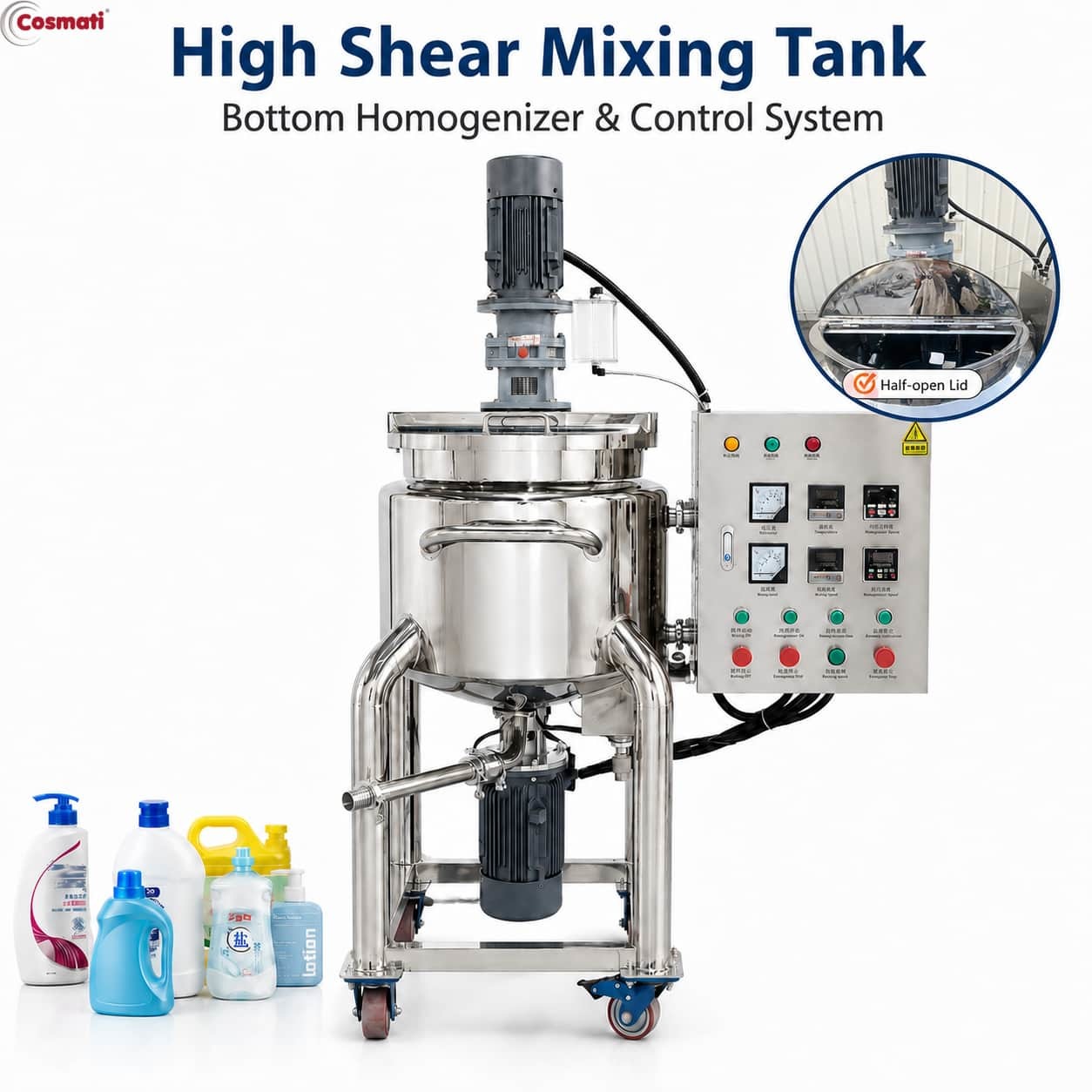 Airtight Liquid Mixing Tank 50L 100L 200L Pneumatic Explosion Proof Perfume Solvent Mixer